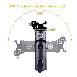 FOTYRIG Camera Speedlite Mount Flash Stand Bracket Umbrella Mount Holder Shoe Mount Compatible with Nikon Pentax Olympus Nissin Metz and Other Speedlite Flashes E Type-2 Pack - umbrella holder