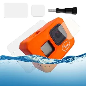 Ho Stevie! Floaty Case + Screen Protectors for GoPro Hero 8 Black | Ultra-Buoyant Floating Case with Long Screw | Save Your Memories - GoPro Hero 8 Floaty Case and Screen/Lens Protectors