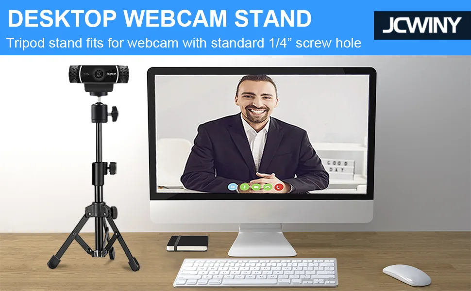 Webcam Tripod Stand Extendable Desktops Tripod for Camera/Phone/Webcam, Desk Tripod Mount Holder Compatible with Logitech Stream Webcam C925e C922x C922 C930e C930 C920 C615 /Camera/iPhone/Ring Light - webcam stand