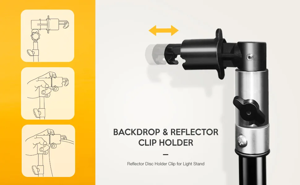 Limostudio Photo Video Photography Studio Reflector Disc Holder Clip for Light Stand, AGG1411 1PACK - Reflector Disc Holder Clip