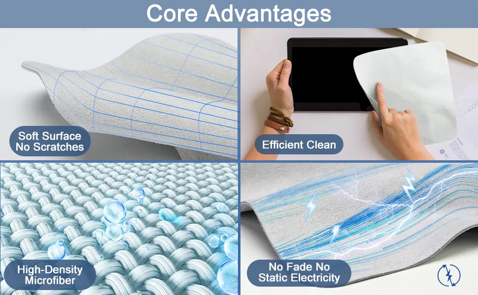 Designed for Apple Polishing Cloth,Cleaning Cloth Compatible with Apple Devices,iPhones,iPads,iPods,Mac,Watch,Pro Display XDR Pro Screens,2PCS - product information 3
