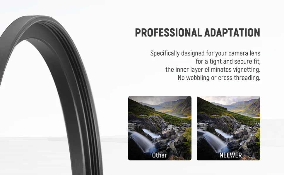 NEEWER 8PCS Step Up Rings Filter Adapter, 49-52mm, 52-55mm, 55-58mm, 58-62mm, 62-67mm, 67-72mm, 72-77mm, 77-82mm Threaded Premium Anodized Aluminum Frame - product information 5