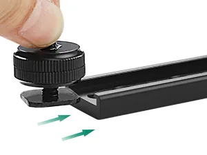 Cold Shoe Bracket Extension Bar, Tripod Bracket Mount Dual Camera Flash Mount Can Be Adjust Easily, Aluminum Hot Shoe Extension Bar with 1/4" & 3/8" Screw for Camera LED Video Light Flash Light - microphone cold shoe extension