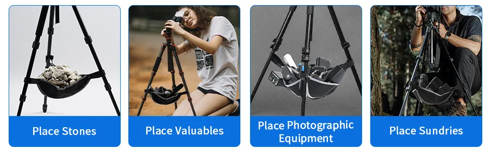Selens Tripod Weight Bag Black Durable Tripod Stone Bag Universal Light Stand Sand Bag for Stabilizing Photography Accessory - Universal Tripod Weight Stone Bag Heavy Duty Sandbag to Light Stand Legs