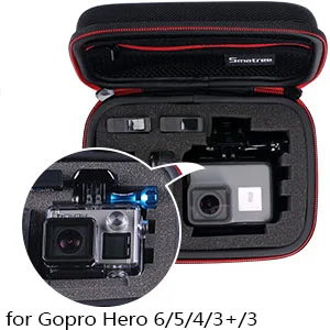 Smatree Carrying Case Compatible for GoPro Hero 8/7/6/5/4/3+/3/2/1/GOPRO HERO (2018)/DJI Osmo Action(Black & Red)-Extra-Small - product information 12