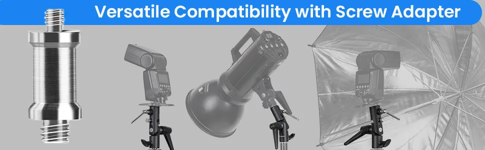 TARION Camera Flash Bracket H-Type Mount Swivel Tilt Light Stand Metal Umbrella Softbox Holder Adapter 180 Adjustable for 1/4" 3/8" Lamp Mount Tripod H shape - flash light Swivel Tilt Adapter