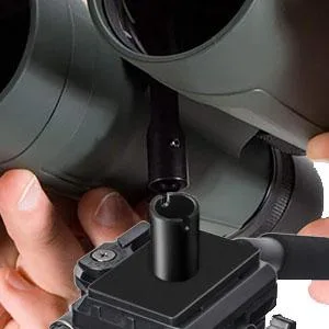 Binocular Tripod Adapter, Quick-Release Design Optics Uni-Daptor Tripod Adapter, 1/4 Inch Threading Mount Aluminium, for Connecting Binocular Telescope and Camera Tripod Universal, Black - Binocular Tripod Adapter, Tripod Adapter for Binocular 1/4 Inch Threading Mount Aluminium