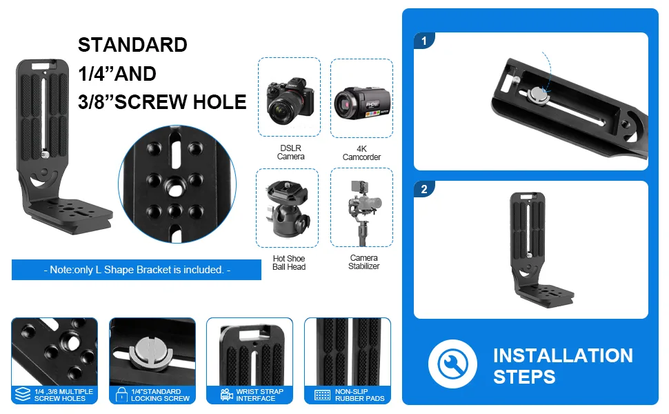 DSLR Camera L Bracket Quick Release Plate Vertical Horizontal Switching Tripod Quick Release Plate Compatible with Canon Nikon Sony DJI Osmo Ronin Zhiyun Stabilizer Tripod Monopod Black-03 - Compare