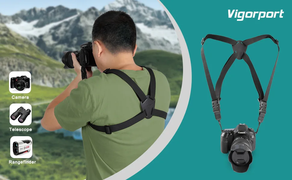 Camera Harness Strap,Cross Shoulder Quick Release Straps for Binoculars, Rangefinders,Harness Strap Compatible with Canon, Nikon, Sony and DSLR SLR Cameras-Black - camera strap