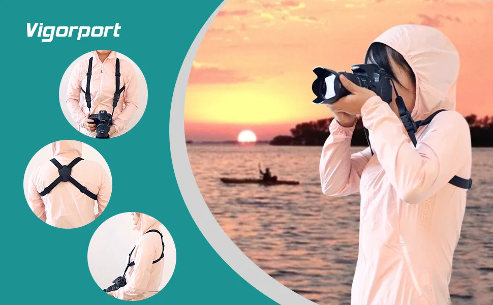 Camera Harness Strap,Cross Shoulder Quick Release Straps for Binoculars, Rangefinders,Harness Strap Compatible with Canon, Nikon, Sony and DSLR SLR Cameras-Black - harness strap