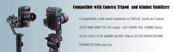 DSLR Camera L Bracket Vertical Horizontal Switching Tripod Quick Release Plate Compatible with Canon Nikon Sony DJI Osmo Ronin Zhiyun Stabilizer Tripod Monopod - product information 6