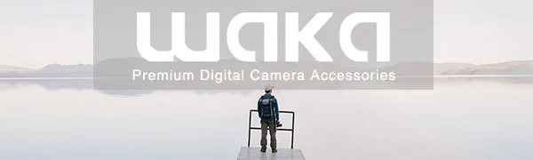 waka Rapid Camera Neck Strap with Quick Release and Safety Tether, Adjustable Camera Shoulder Sling Strap for Nikon Canon Sony Olympus DSLR Camera - Black - waka logo