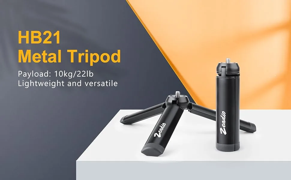 Zeadio Metal Mini Tripod, Desktop Tabletop Stand Compact Tripod for Smooth 4, Osmo Mobile, Vimble 2, Gimbal Handle Grip Stabilizer and All Cameras - Metal tripod