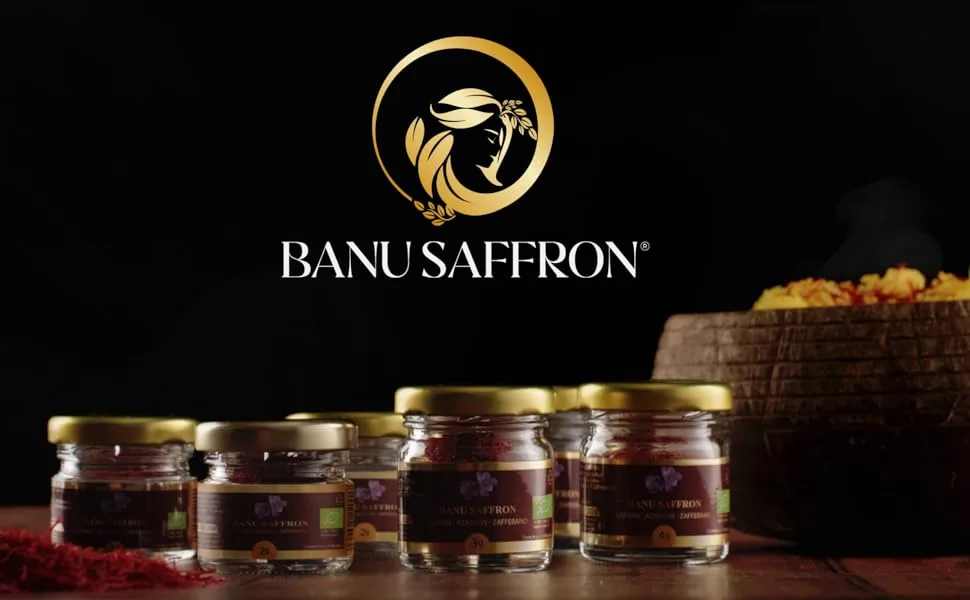 Organic Saffron - Banu Saffron Award Winning all Red Certified Organic Saffron Threads - 2 Gram (0.07 Ounce) 2.0 Grams - banu saffron selection