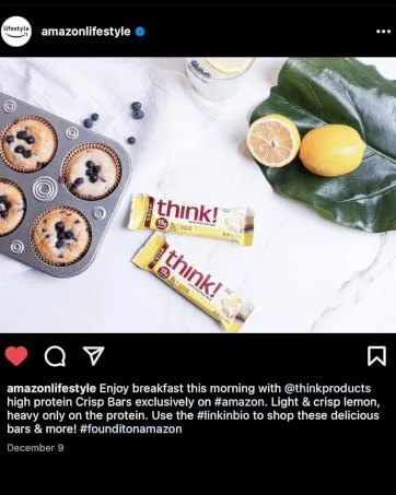 Think! Protein Bars, High Protein Snacks, Gluten Free, Sugar Free Energy Bar with Whey Protein Isolate, Creamy Peanut Butter, Nutrition Bars without Artificial Sweeteners, 2.1 Oz (12 Count) Creamy Peanut Butter 12 Count - think amazon lifestyle post instagram