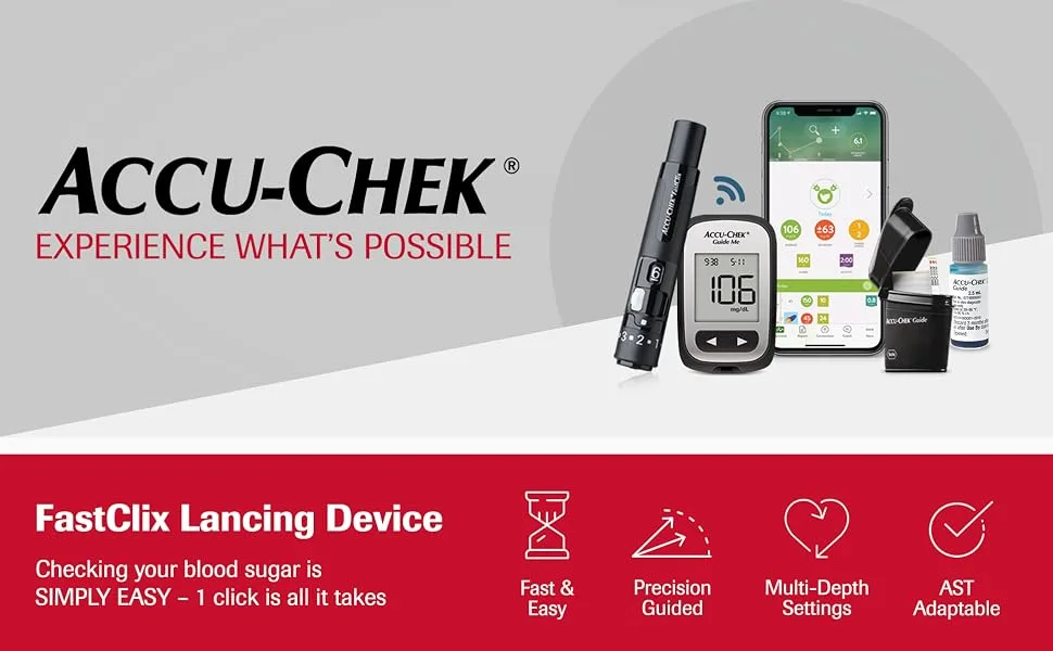 Accu-Chek FastClix Diabetes Lancing Device with 6 FastClix Lancets for Diabetic Blood Glucose Testing (Packaging May Vary) FastClix Device - Accu-Chek