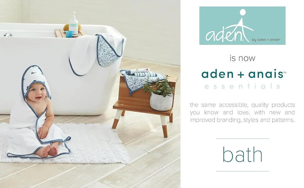 aden + anais Essentials Washcloth Set, Super Soft 100% Cotton Muslin, 3-Pack, Dusty Gray Stars - aden essentials bath main