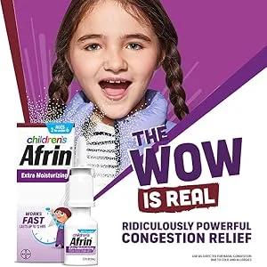 Afrin Childrens, Age 2-6, Extra Moisturizing Stuffy Kids Nasal Spray Pump Mist, 12 Hour Nasal Congestion Relief - Twin Pack, 30 mL - product information 2