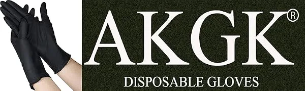 akgk Nitrile Gloves, 100 Pcs Disposable Black Nitrile Gloves 4 Mil Large Large (Pack of 100) Black - Brand Name
