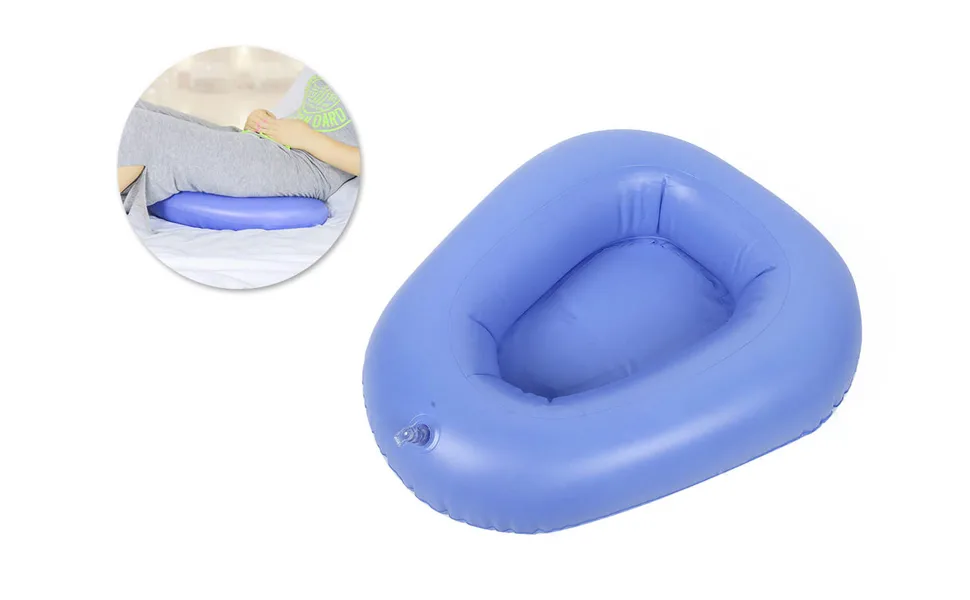 2PCS Inflatable Bed Pan Anti Bedsore Toilet Urinal for Elderly Bedridden Bed Pan Washable Portable Bedpans Bathroom - Inflatable bedsore pad
