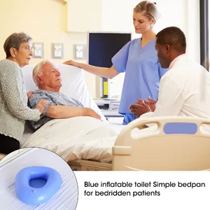 2PCS Inflatable Bed Pan Anti Bedsore Toilet Urinal for Elderly Bedridden Bed Pan Washable Portable Bedpans Bathroom - Inflatable bedsore pad