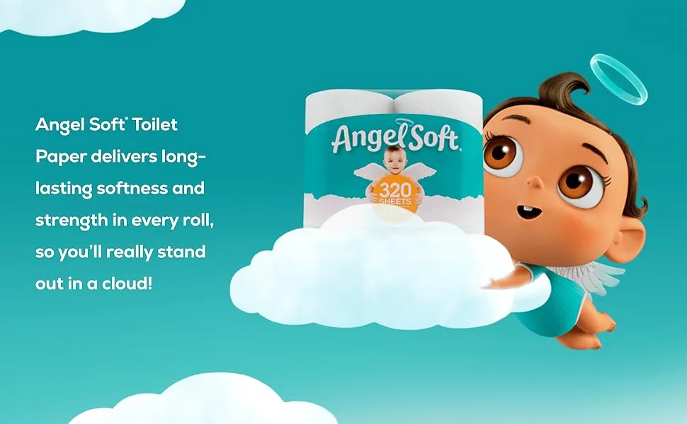 Angel Soft Toilet Paper, 4 Mega Rolls  16 Regular Rolls, 2-Ply Bath Tissue - banner 2