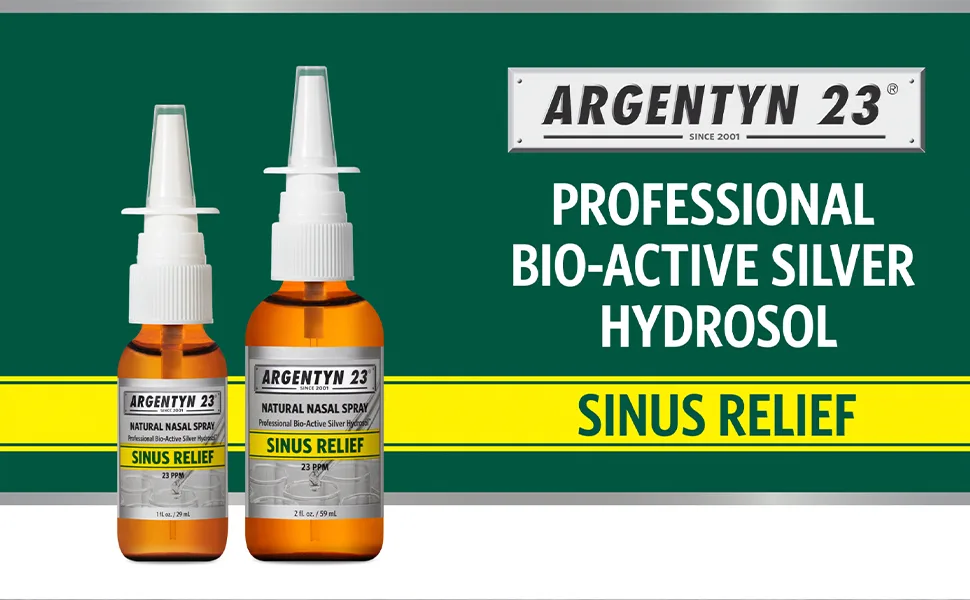 Argentyn 23 Professional Bio-Active Silver Hydrosol for Sinus Relief  Colloidal Silver - 23ppm, 1oz (29mL)  Natural Nasal Spray 1 Ounce (Pack of One) - argentyn 23