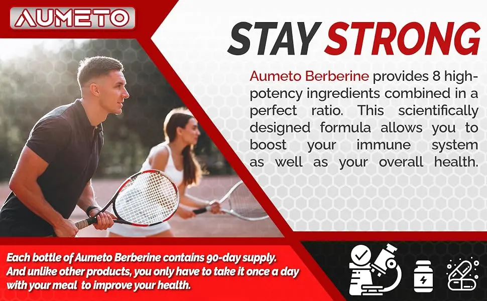 Berberine 13100mg with Ceylon Cinnamon Turmeric Milk Thistle Bitter Melon Maximum Potency Glucose Immune Heart Support - 90 Days Supply (90 Count (Pack of 1)) - Aumeto Berberine supplement