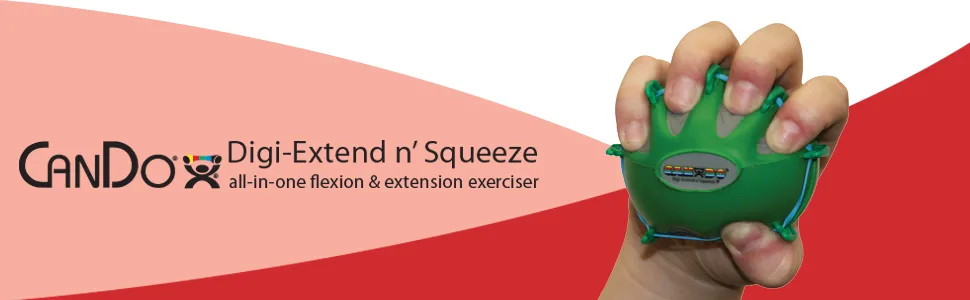 CanDo 10-2290 Digi-Extend n' Squeeze Hand Exerciser, Large, Yellow-X-Light Large Yellow: X-Light - product information 1