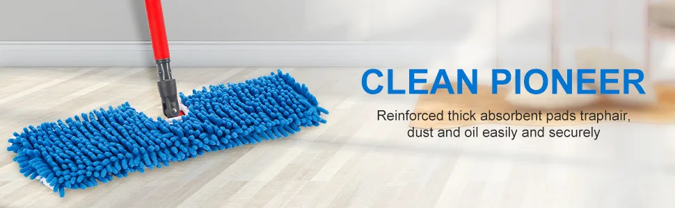 3 Pack Mop Refills Compatible with O-ceda Dua-Action Microfiber Mop, Replacement Mop Heads for Dry/Wet Use, Machine Washable Double Sided All Surface Cleaning,Chenille Flip Mop Replacements Heads - heads