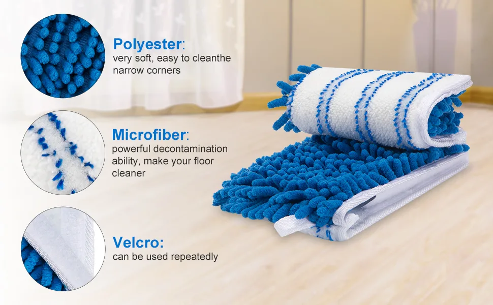 3 Pack Mop Refills Compatible with O-ceda Dua-Action Microfiber Mop, Replacement Mop Heads for Dry/Wet Use, Machine Washable Double Sided All Surface Cleaning,Chenille Flip Mop Replacements Heads - heads