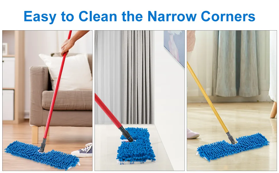 3 Pack Mop Refills Compatible with O-ceda Dua-Action Microfiber Mop, Replacement Mop Heads for Dry/Wet Use, Machine Washable Double Sided All Surface Cleaning,Chenille Flip Mop Replacements Heads - heads