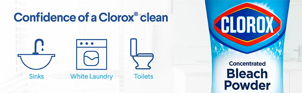 Clorox Bleach Powder, Zero Splash, Fast Dissolving Stain Removal Bleach Powder, Laundry Cleaner that Works on Counters, Floors & Toilets, Regular Scent, 21.1 Ounces - Package May Vary - image