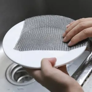 ERGONOW 8"X8"+4"X4" Mesh Cast Iron Scrubber Fine Rings Welded Chainmail Scrubber for Cups, Skillet Cast Iron Cleaner (8"X8"+4"X4") - product information 12