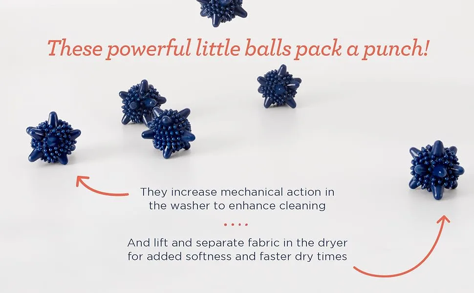 Esembly Agitators, Washer Dryer Balls for Cleaner Softer Laundry, Reusable Eco-Friendly Silicone Laundry Dryer Balls, 4 Pack - laundry supplies