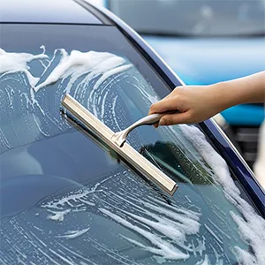 Ettori Shower Squeegee Clear Glass Wall Cleaner Stainless Steel with Suction Storage Hook -10'', Chrome - window squeegee