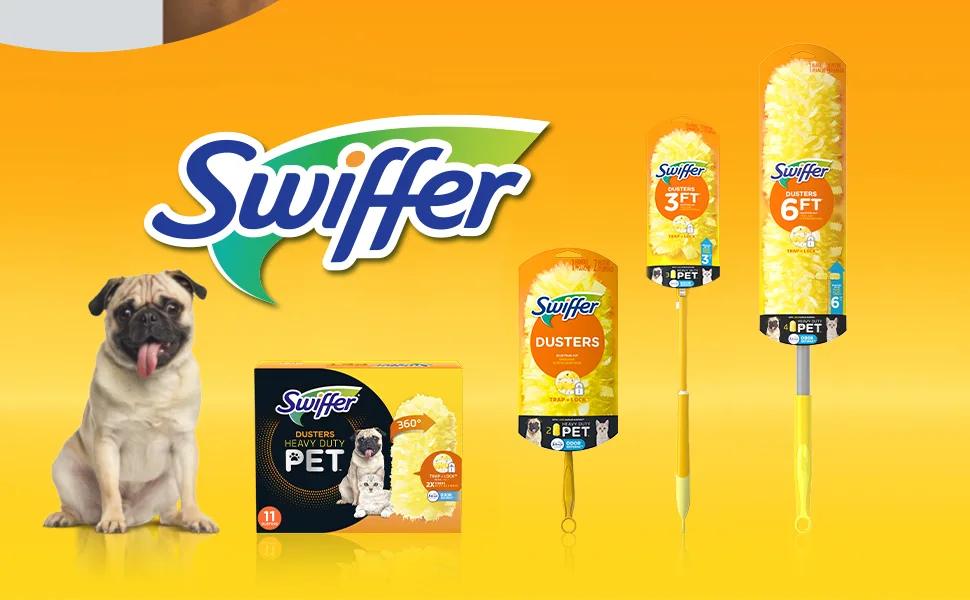 Swiffer Pet Heavy Duty Dusters Refills, Multisurface 360 Dusters with Febreze Odor Defense, 11 Count - Swiffer Dusters Heavy Duty Pet lineup