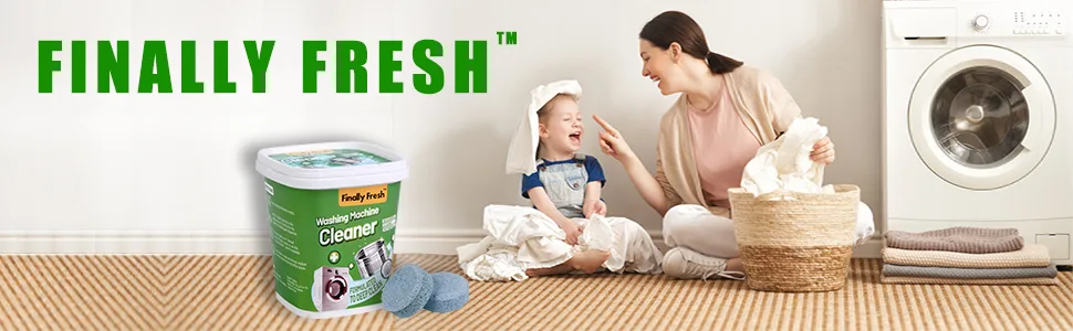Finally Fresh Washing Machine Cleaner for Front Loaders & Top loaders, 20 Packs Washer Cleaner, Washer Machine Cleaner for Sensitive Skin, Suitable for All Washing Machine Include HE Washing Machines. - finally fresh