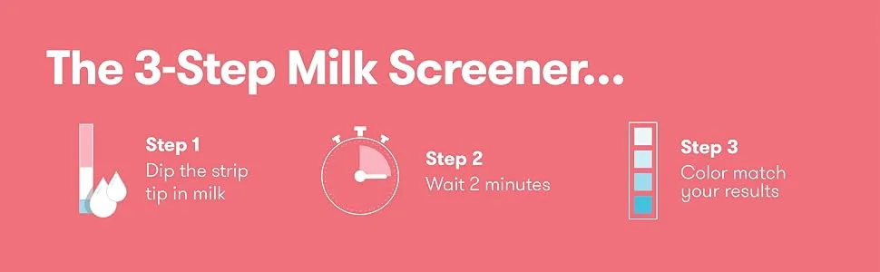 Frida Mom Alcohol Detection Test Strips for Breast Milk - at Home or On The go Peace of Mind in 2 Minutes - 15 ct - Three easy steps to test your milk for alcohol