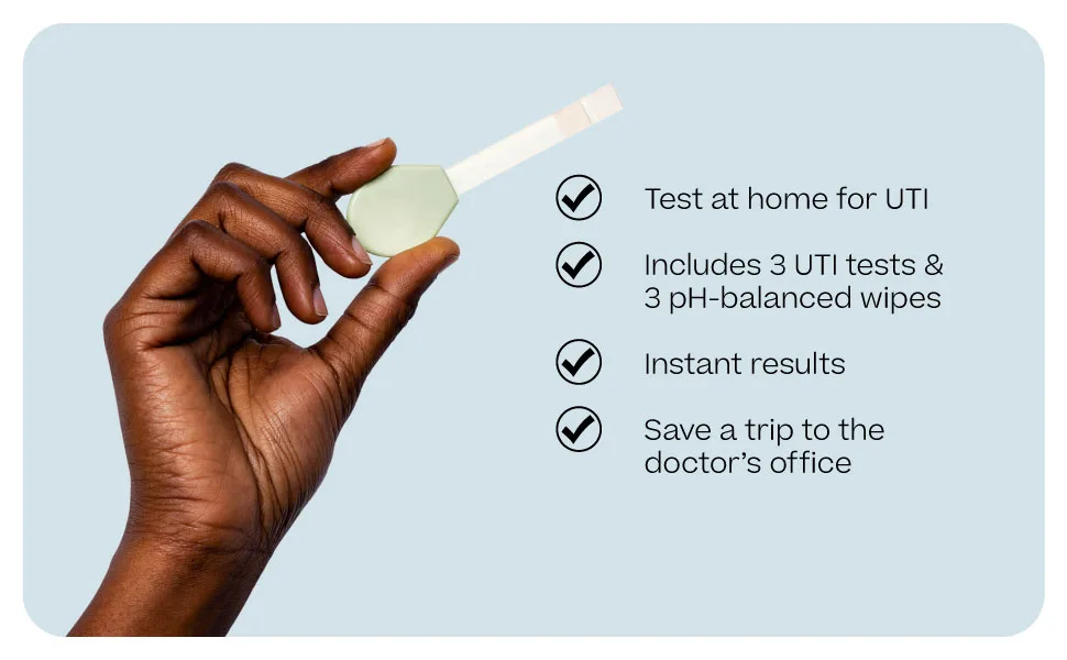 Stix UTI Test Kit | Test for UTIs with Instant Results | Accurate & Easy to Use | 3 Tests & 3 pH-Balanced Wipes - Stix UTI Test