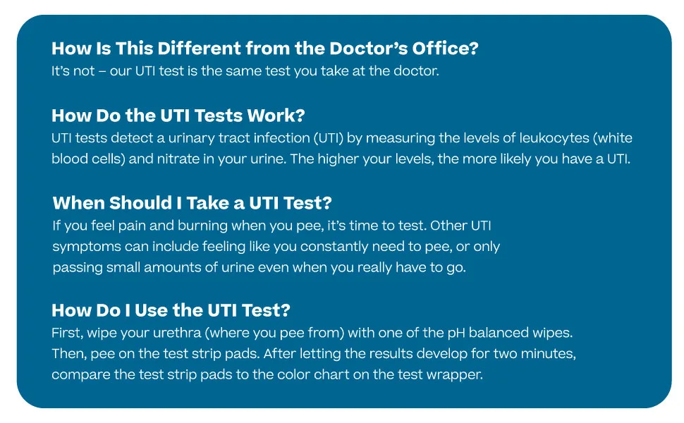 Stix UTI Test Kit | Test for UTIs with Instant Results | Accurate & Easy to Use | 3 Tests & 3 pH-Balanced Wipes - Stix UTI Test