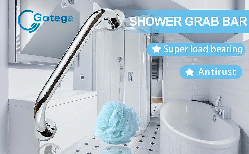 2 Pack Shower Grab Bar, Stainless Steel Bathroom Grab Bar, Shower Handle, Bath Handle, Grab Bars Senior for Bathroom (12 Inch) - shower grab bar