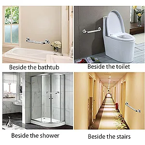 2 Pack Shower Grab Bar, Stainless Steel Bathroom Grab Bar, Shower Handle, Bath Handle, Grab Bars Senior for Bathroom (12 Inch) - shower grab bar