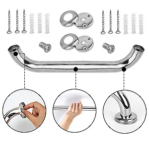 2 Pack Shower Grab Bar, Stainless Steel Bathroom Grab Bar, Shower Handle, Bath Handle, Grab Bars Senior for Bathroom (12 Inch) - shower grab bar