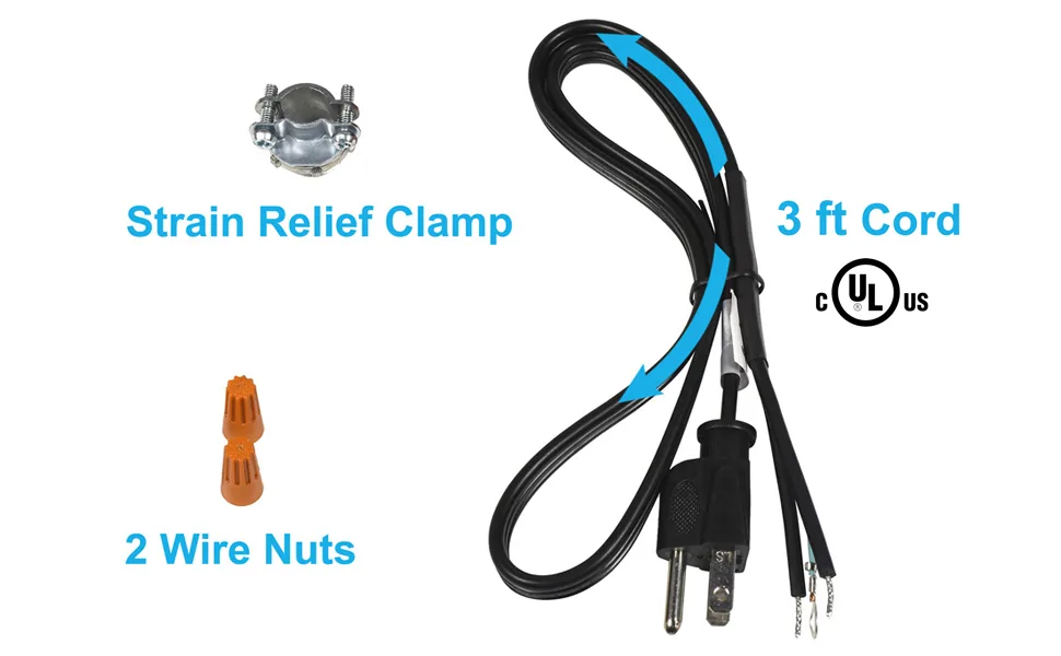 HQRP 2-Pack Garbage Disposal Power Cord Kits Compatible with InSinkErator CRD-00 Replacement fits Badger, Compact, Cover-Control-Plus, Essential, Excel, Select, Select Plus, Septic Assist, SupremeSS - Compatible with InSinkErator CRD-00