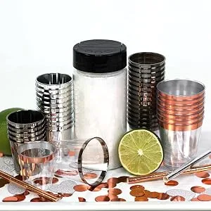 Just Artifacts 1oz Plastic Shot Glasses (120 pcs, Rose Gold) Rose Gold Solid 120 Count (Pack of 1) - Rose Gold Shot Glasses