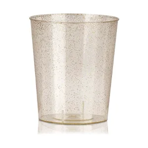 Juvale 100 Pack 2 oz Gold Glitter Shot Glasses, Disposable Plastic Cups for Birthday Party, Wedding - product information 6