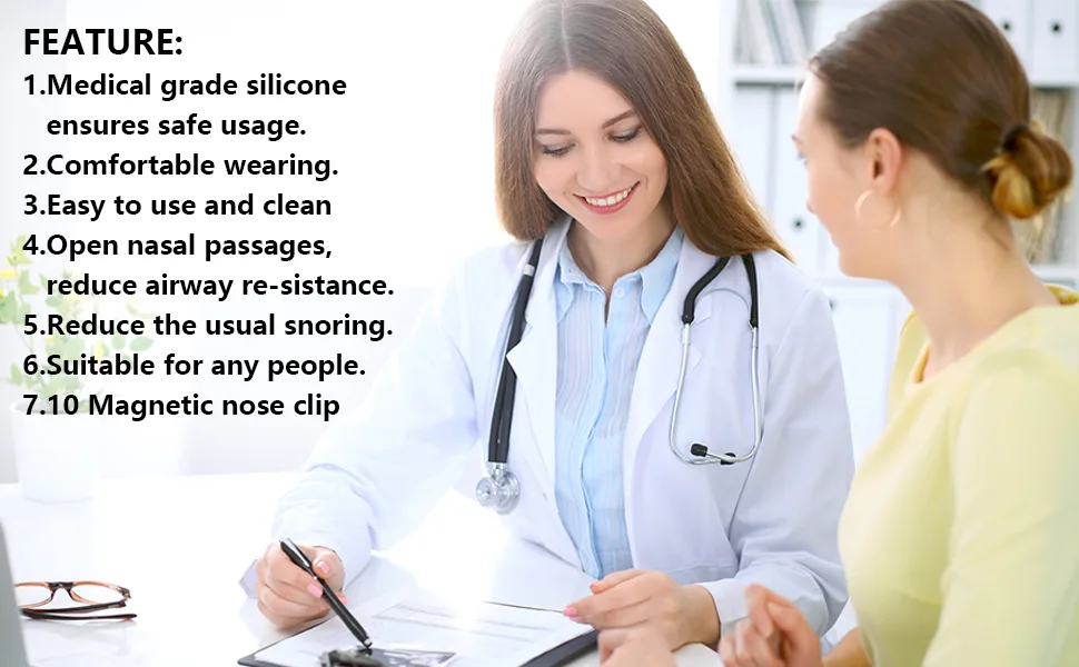 Anti Snoring Devices,6 Magnetic Nose Clips,4 Nasal Dilators Silicone Nasal Clips.Including Portable Storage Case,Snoring Solution,Restful Sleeping at Night for Men&Women - product information 3