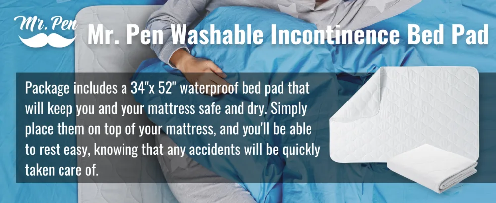 Mr. Pen- Washable Incontinence Bed Pad, 52x34 Inch, Waterproof Mattress Protector, Bed Pads, Bed Pads for Incontinence Washable, Waterproof Mattress Pad, Bed Wetting Protection Pad - Introduction