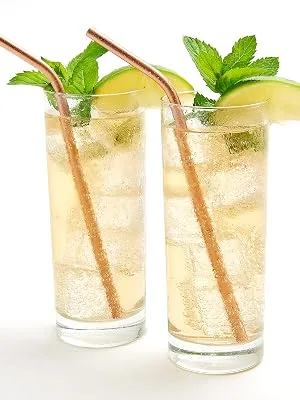 Old Dutch 1405 Drinking Straws with Cleaning Brush, Copper/Stainless Steel, 8.25x0.25x0.125 - 1405 Lifestyle